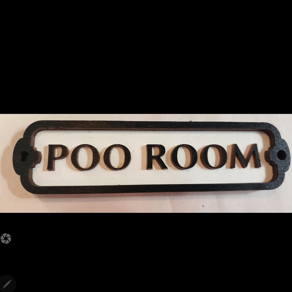 Funny Bathroom Sign Raised Wood Letters- Poo Room